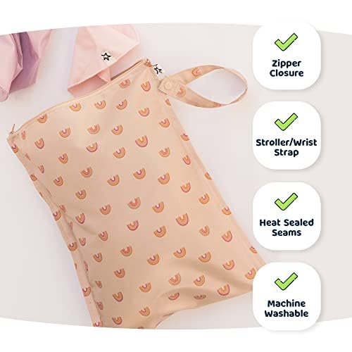 Tiny Twinkle Mess-Proof Waterproof Wet Dry Bag | 2-Pack Reusable Wet Bags for Swimsuits & Baby Clothes | Leakproof Wet Bag for Travel & Diaper Changes for Baby (Unicorn)