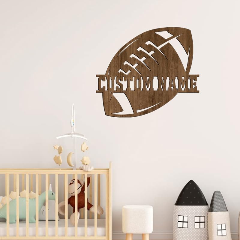 Personalized Football Name Sign, Wooden Name Sign, Football Nursery Decor, Baby Name Sign Wood Sign, Football Gift, Nursery Name Sign for Baby Boy gift/19