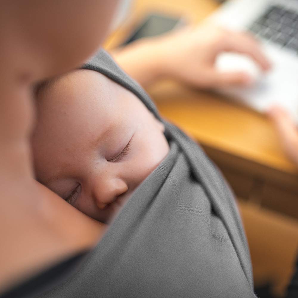 Acrabros Baby Wrap Carrier,Hands Free Baby Carrier Sling,Lightweight,Breathable,Softness,Perfect for Newborn Infants and Babies Shower Gift,Heather Grey