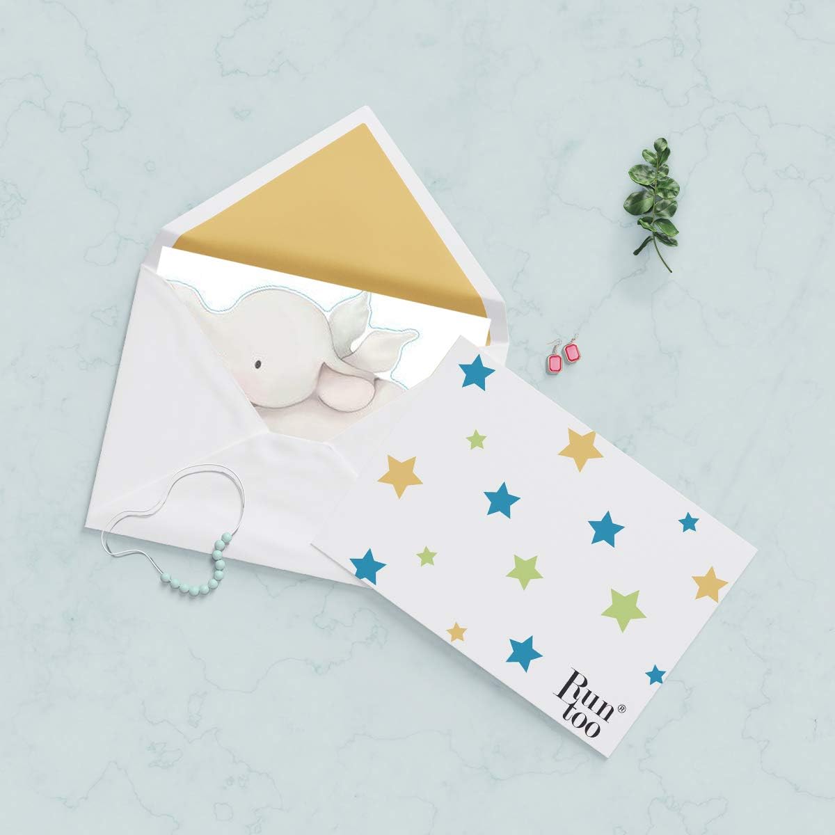 Runtoo Elephant Wall Decal Kids Animals Art Wall Stickers Baby Nursery Bedroom Space Wall Décor