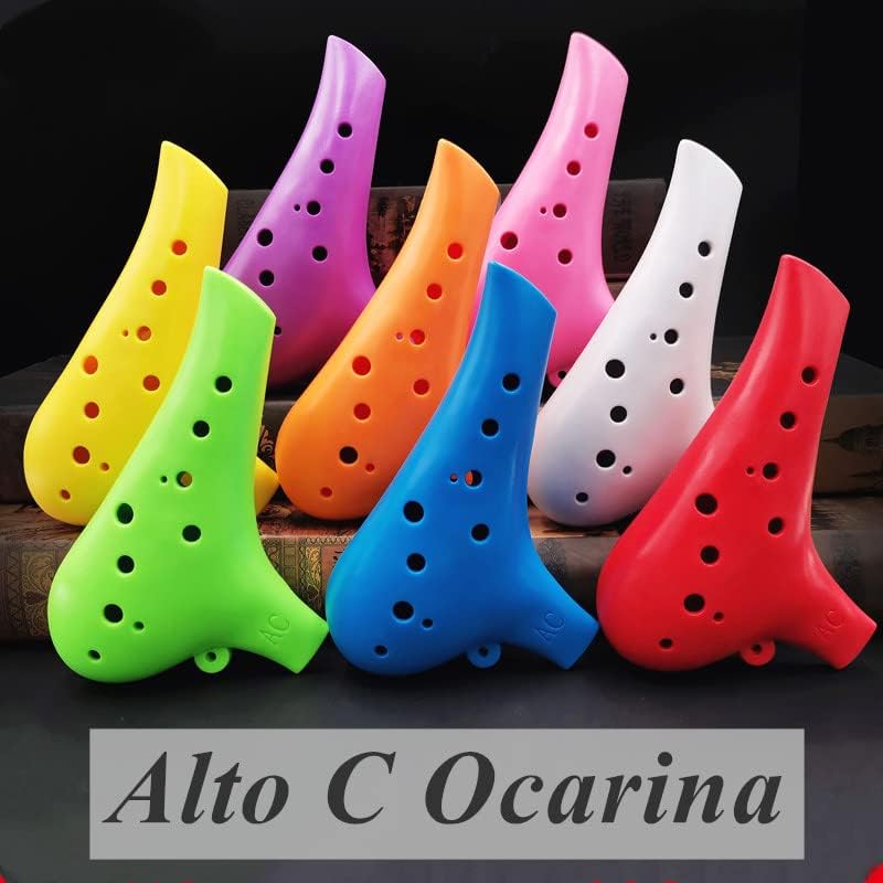 Aestivate Plastic Ocarina Instrument 12 Hole Ocarina Alto C 12-Hole Ocarina Instrument Easy Instrument (Red)