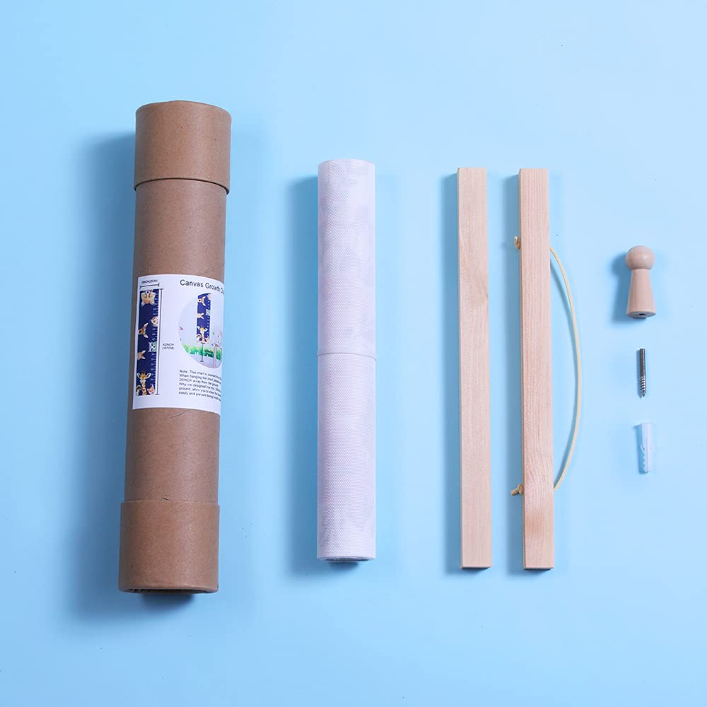 Personalized Kids Height Chart - Canvas Growth Ruler for Boys and Girls - Custom Name Banner with Removable Nursery Wall Decor - Gift for Kid’s Room Decoration