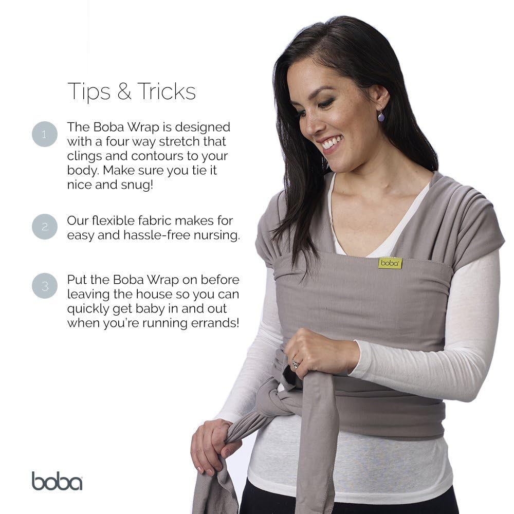 Boba Baby Wrap Carrier – Original Baby Sling Carrier for Newborns (7–35 lbs), Soft, Secure, Hands-Free & Ergonomic, Ideal for Comfortable Bonding, New Parents (Serenity Rainbow)