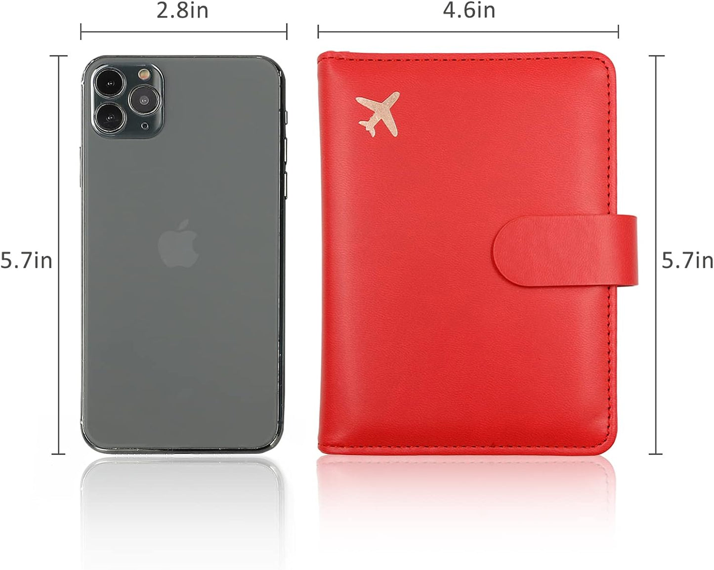 Melsbrinna Rfid Passport Holder for Travel women/Men, Cute Passport Wallet Rfid Blocking Card Slots, Rfid Passport Cover/CaseTravel Wallet, Passport Book Holder (1, Red2)