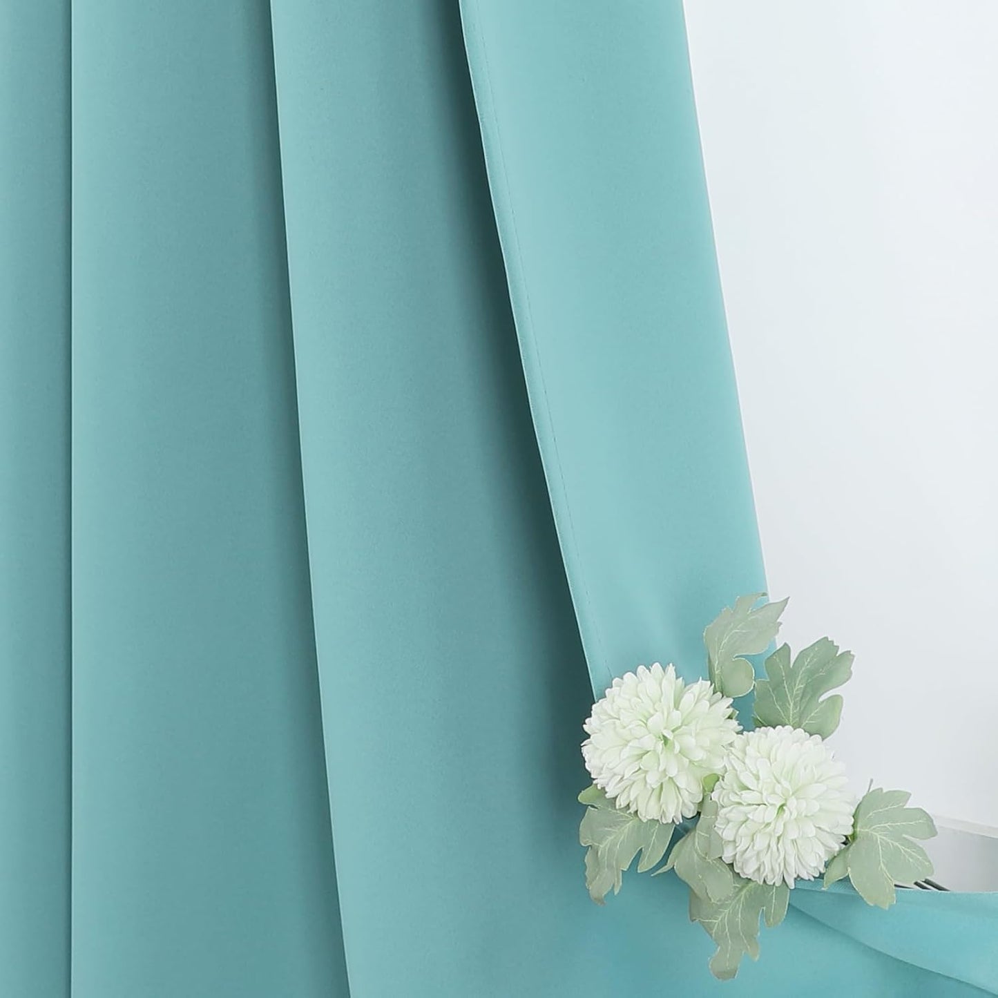 ChrisDowa Blackout Curtains 54 inches Long for Bedroom - 2 Panels Set Grommet Thermal Insulated Room Darkening Curtains for Living Room (Aqua, 38 x 54 Inch)