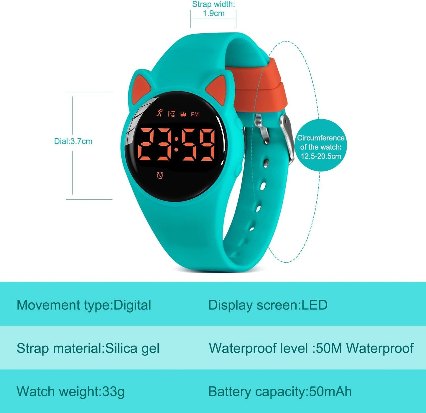 Kids Watches for Girls Boys Digital Sport Watch with Step Counter Pedometer Vibration Alarm Clock, No App Waterproof Fitness Tracker Kids Watch Boys Girls Teens Students Ages 5-16