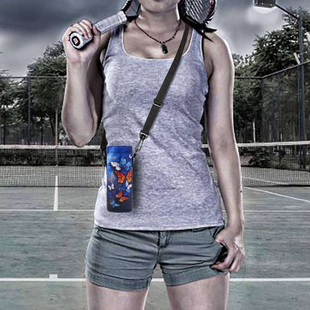 Neoprene Water Bottle Carrier Bag with Adjustable Shoulder Strap for Men Women Walking Hiking,Portable Insulated Holder Case for Stainless Steel/Glass/Plastic Bottles