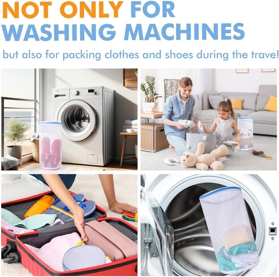 2 Pack Shoes Wash Bags,Shoe Washing Machine Bag,shoe laundry bag for washing machine,Honeycomb Mesh Laundry Bags with Zipper for Sneakers,Running Shoes,Sock,Bras,Delicates and Toys(14 in x 7.8 in)
