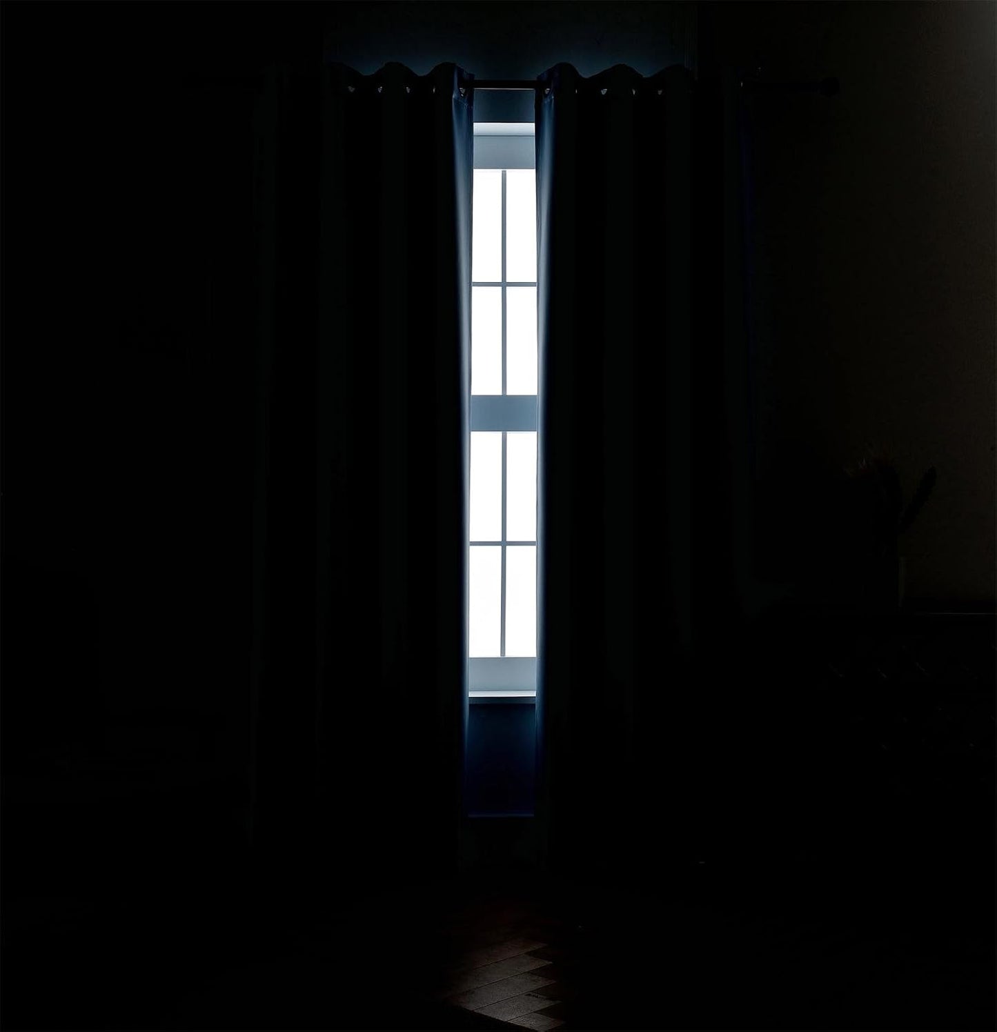 MIUCO Blackout Curtains Room Darkening Curtains Textured Grommet Panels for Living Room 2 Panels 52x84 Inch Long Sky Blue