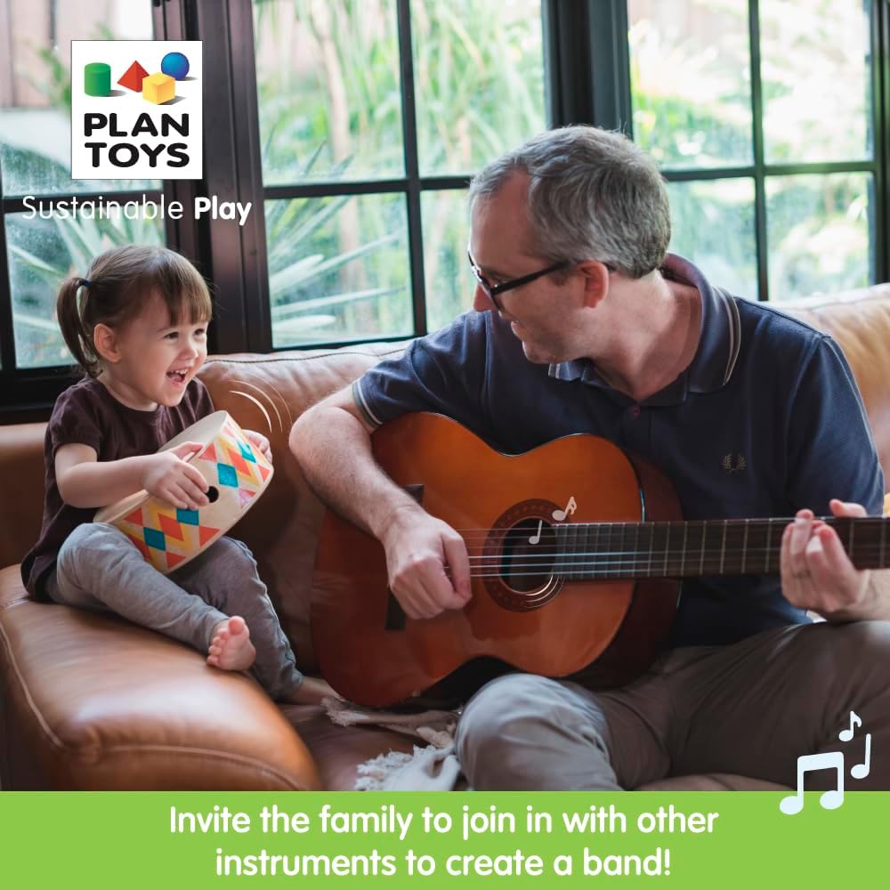 PlanToys® Wooden Rhythm Box Drum Musical Toy for Kids | Montessori Musical Instrument for Toddlers & Children | Eco-Friendly Wooden Percussion Toy