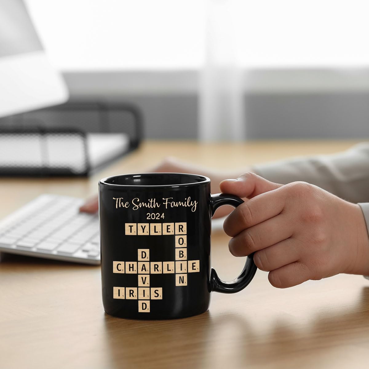 Trending Custom Family Forever Linked Together Crossword Puzzle Art Personalized Mug, Gift For Brothers, Sisters, Siblings, Family Member on Birthday Christmas