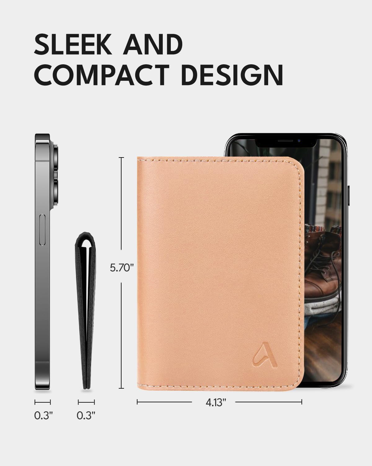 ALLIVE Passport Holder for Travel Women Men,Genuine Leather Passport Cover Wallet,Travel Must Haves Airport Essentials Travel Gifts Beige