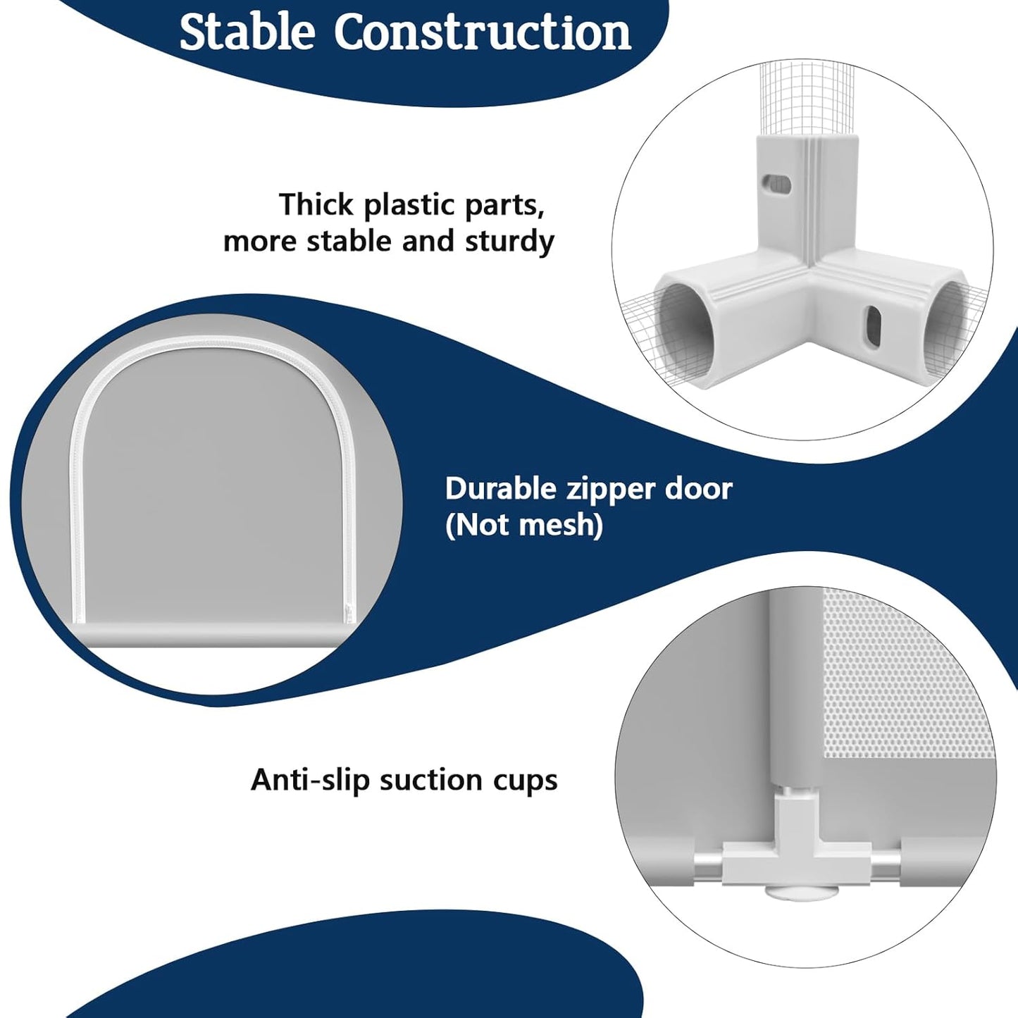 Baby Playpen 74x50 Inch, Playpen for Babies and Toddlers, Play Pen Indoor & Outdoor Active Center, Sturdy Safety Playard with Anti Slip Suction Cups, Skin-Friendly Fabric, Large Space Baby Fence