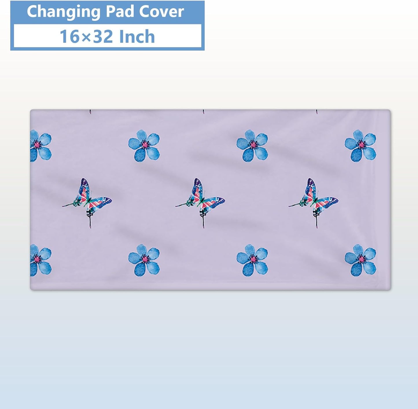 Personalized 5-Piece Crib Set, Custom Bedding With Name for Girls, Purple Butterfly Nursery Set, Gifts for Infants, Toddlers, New Parents