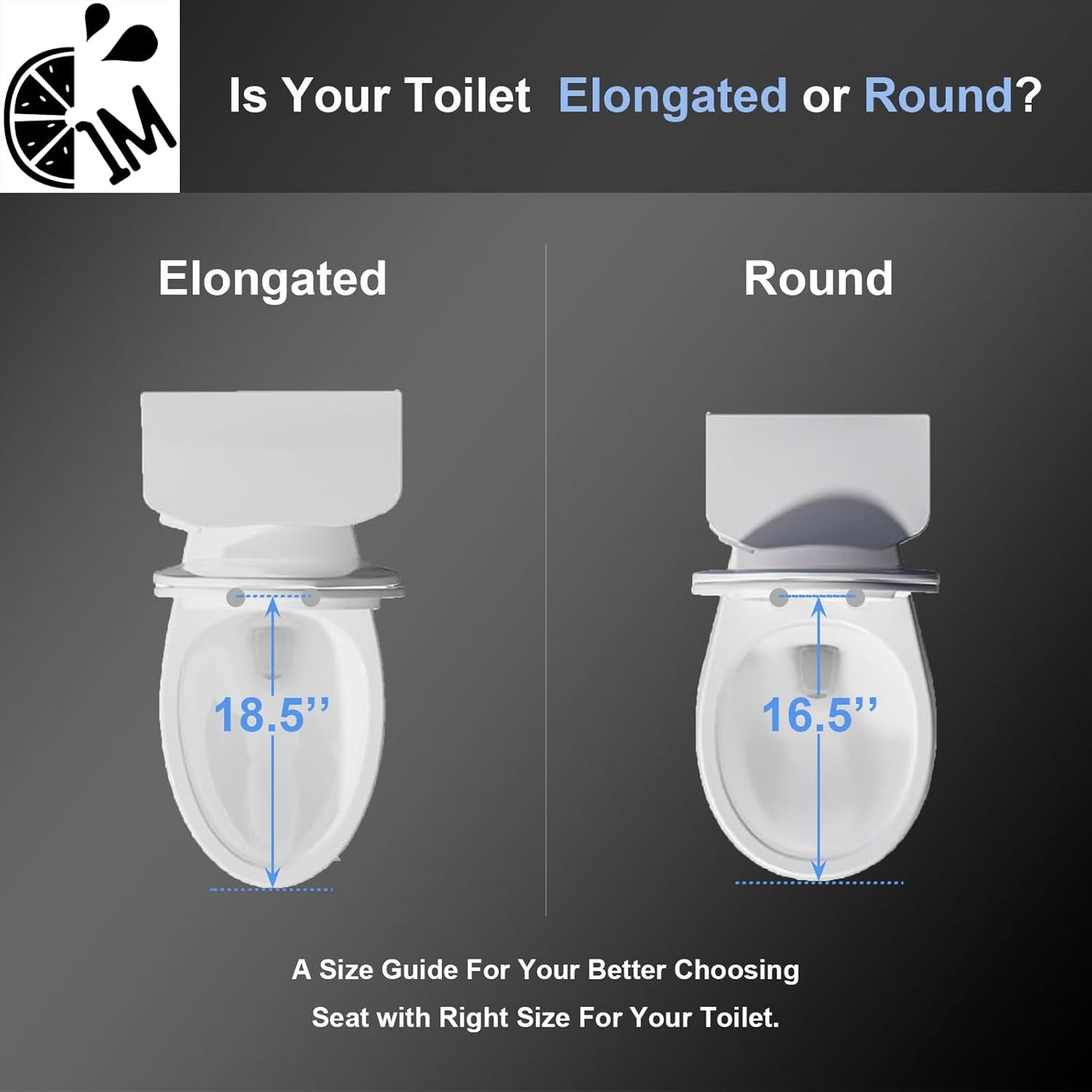 1M Soft Close Toilet Seat Elongated, Patented Quick Releasing for Easy Cleaning, Anti-Wiggling Design, Easy Installation (2PCS Pack)