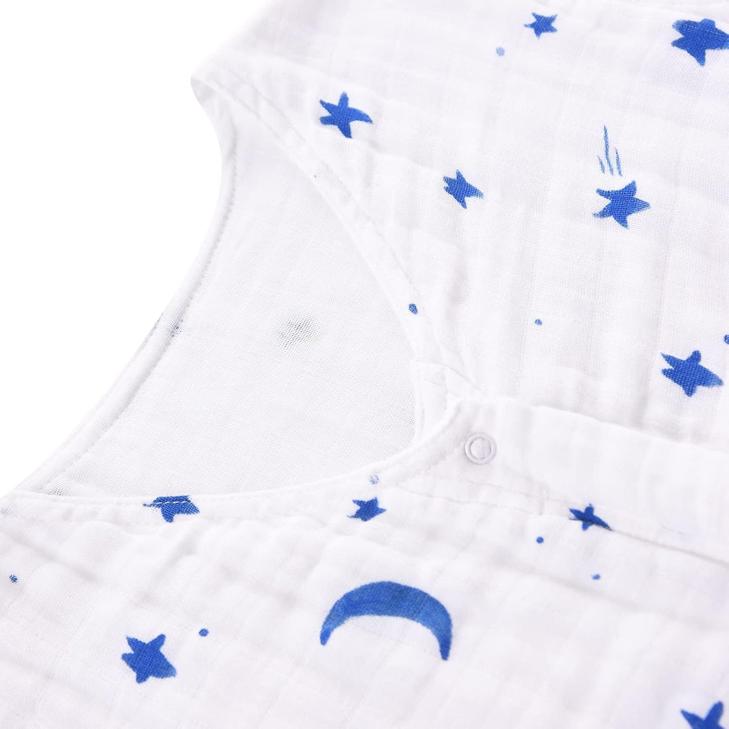 Toddler Sleep Sack for 2-4T Baby, Organic Cotton Wearable Blanket for Boys and Girls 0.5 TOG 2-Way Zipper Soft 4 Layers X-Large Star Moon