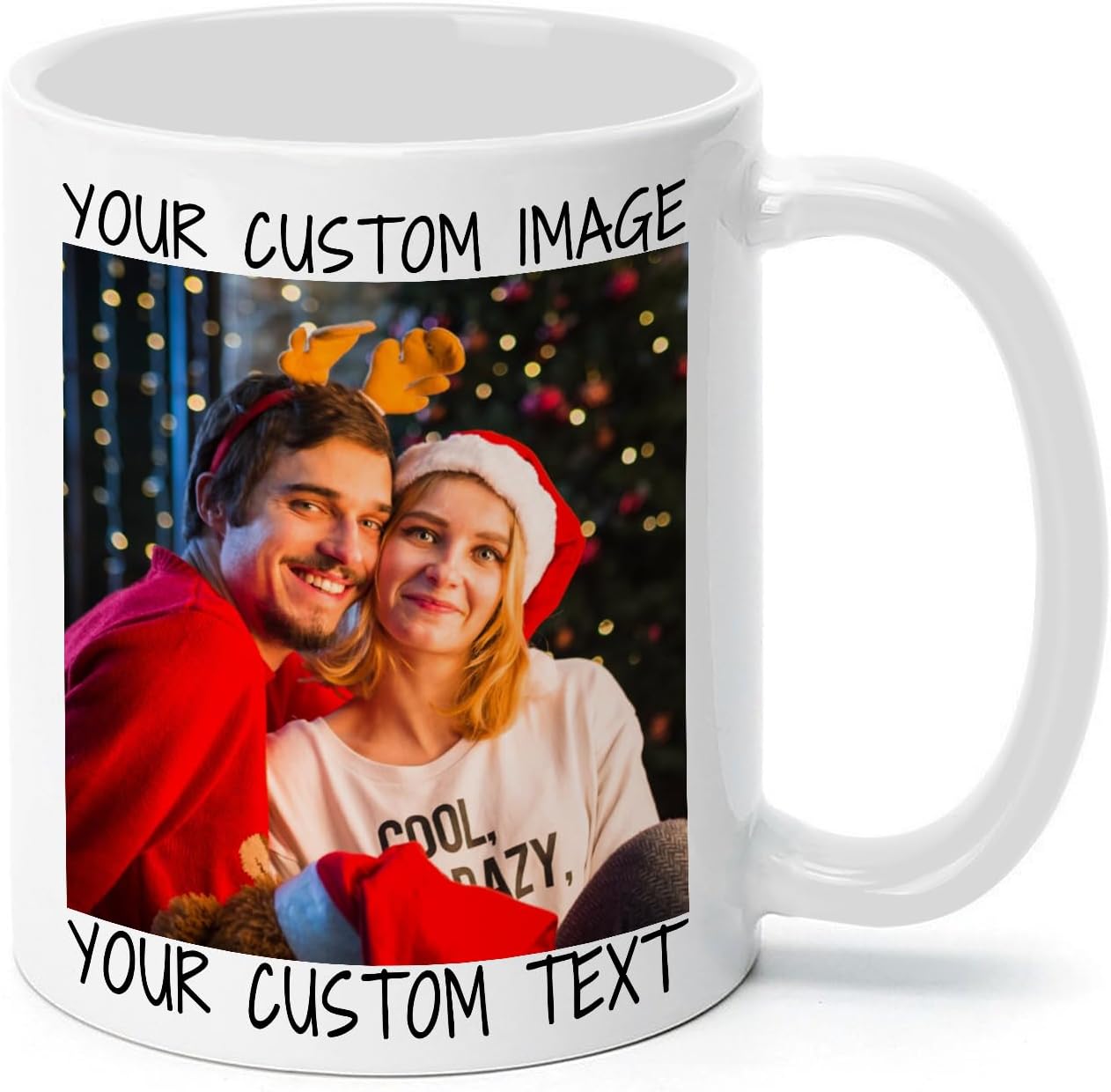 Ship Next Day Custom Mug Design Your Own Photo Text Personalized Picture Gifts for Women Men Customized Gift Idea Personalized Coffee Mugs 11oz Black Handle