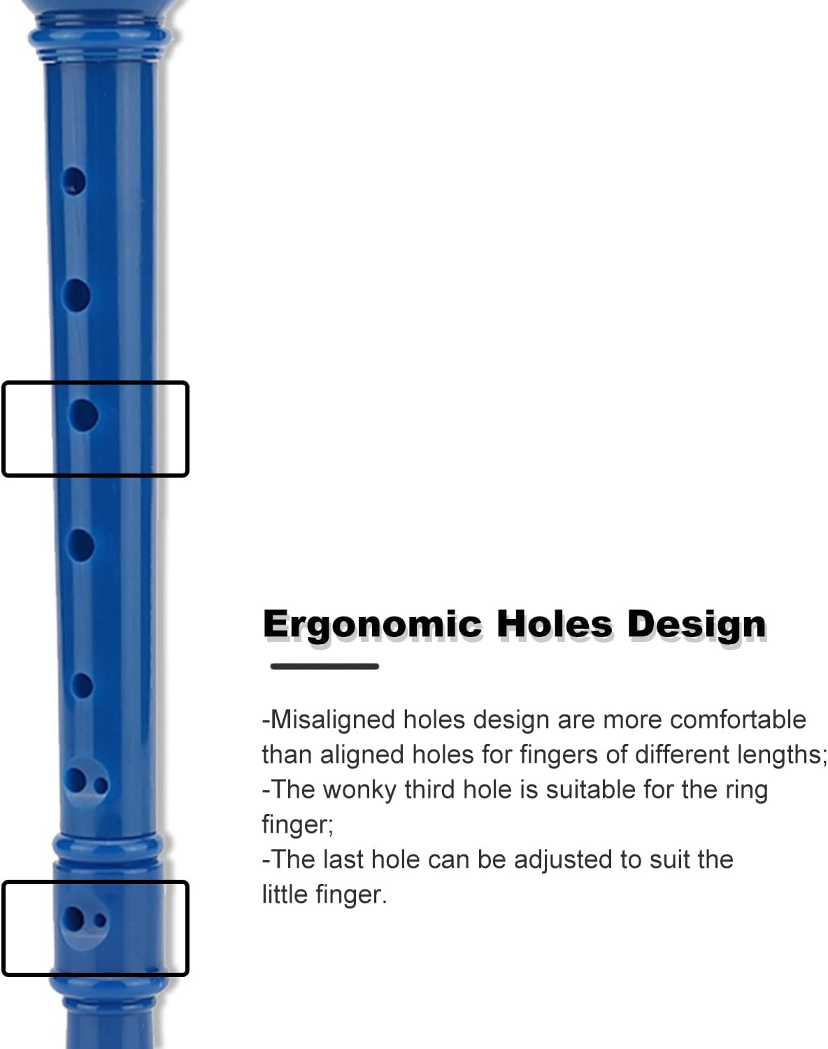 SJOYS 8-Hole Soprano Descant Recorder Kids Music Flute with Cleaning Rod & Case Bag For School Student Home Entertainment Blue