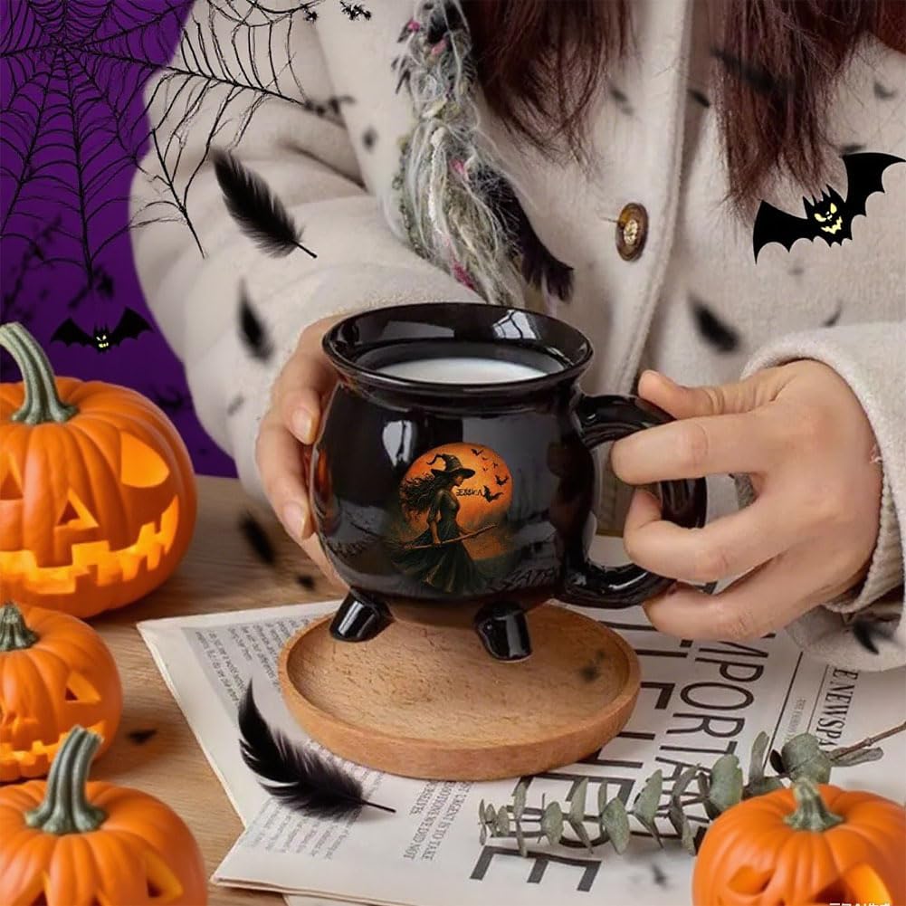 Custom Witch Cauldron Mug, Witch Themed Halloween Coffee Mug, Personalized Witches Brew Halloween Coffee Mug For Women, Besties, Family, Witches Cauldron (1 Pcs)