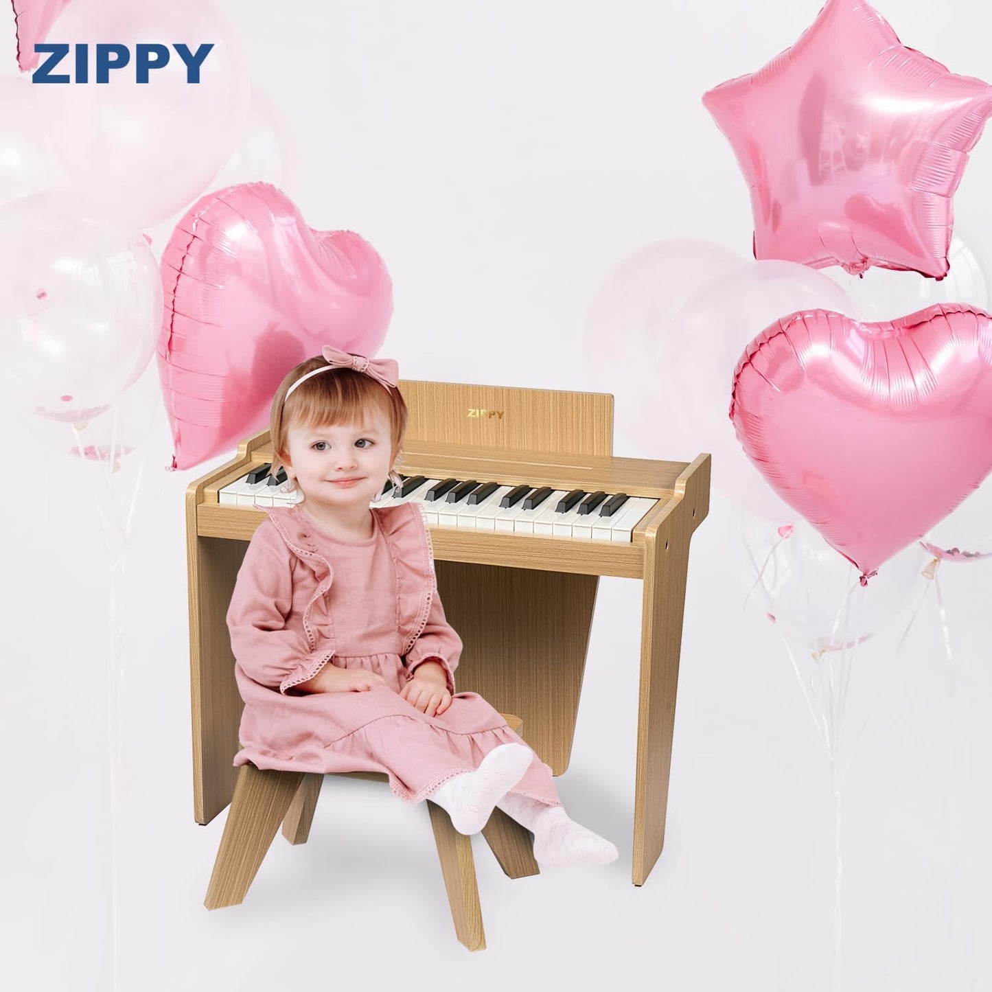 ZIPPY Kids Piano Keyboard, 37 Keys Digital Piano for Kids, Music Educational Instrument Toy, Wood Piano for 3+ Girls and Boys (Oak Basic)