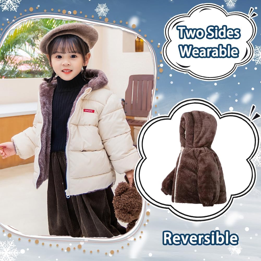 Fairy Baby Infant Baby Winter Coat Cute Teddy Bear Hooded Jacket Warm Fleece Outerwear Windproof Toddler Boys Girl 6M-4T