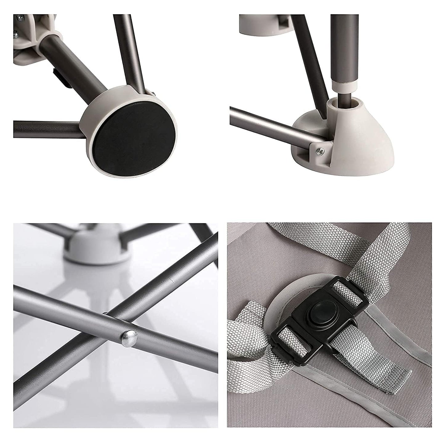 PandaEar Portable Baby Seat Travel| Compact Fold with Straps for Indoor/Outdoor Use| Great for Camping, Beach, Lawn |Toddlers, Kids, Boys, Girls (Black)