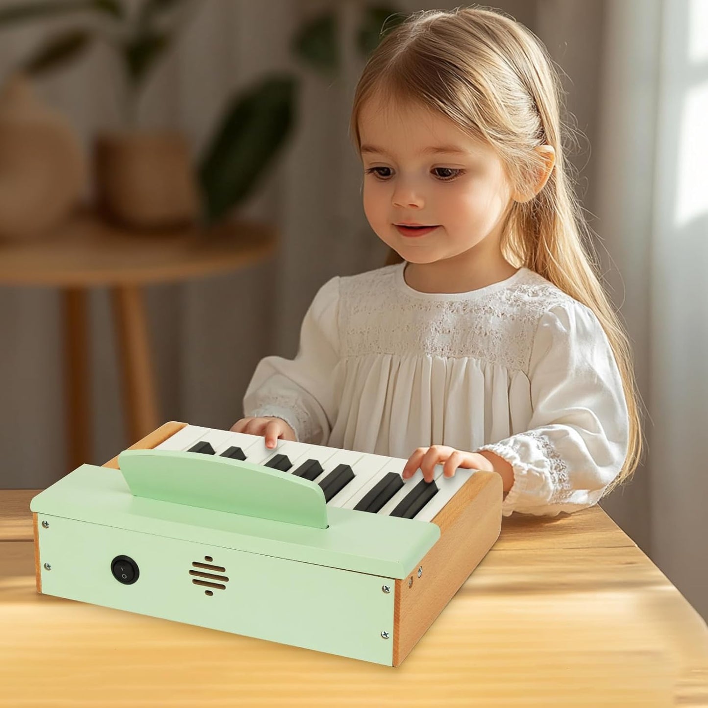 Toy Piano Wooden Piano Keyboard for Toddlers, 18 Keys Digital Piano for Kids, Music Educational Instrument Toy, Wood Gift for 3+ Girls and Boys