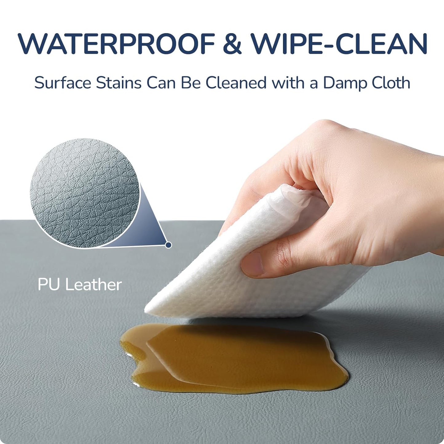 Baby Play Mat for Floor,1.3'' Thick Memory Foam Play Mat,Soft PU Leather Muscle Mat Rug,Cushioned & Waterproof Playpen Mats,Non Slip Crawling Padded Tummy Time Mat for Toddlers,Infants,Kids