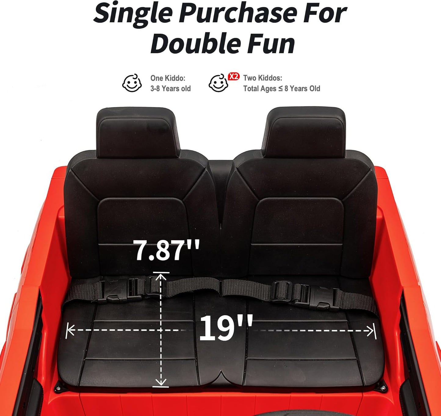 12V 7Ah Electric Fire Truck Ride-On Toy for Big Kids, 2 Seater Kids Ride on Car SUV w/Remote Control, Bluetooth - Red