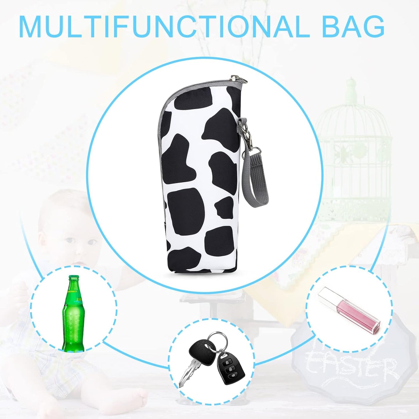 Accmor Baby Bottle Cooler Tote Bags, Insulated Breastmilk Cooler Bag, Nursing Bottle Warmer Bag for Nursing Mom Daycare Travel