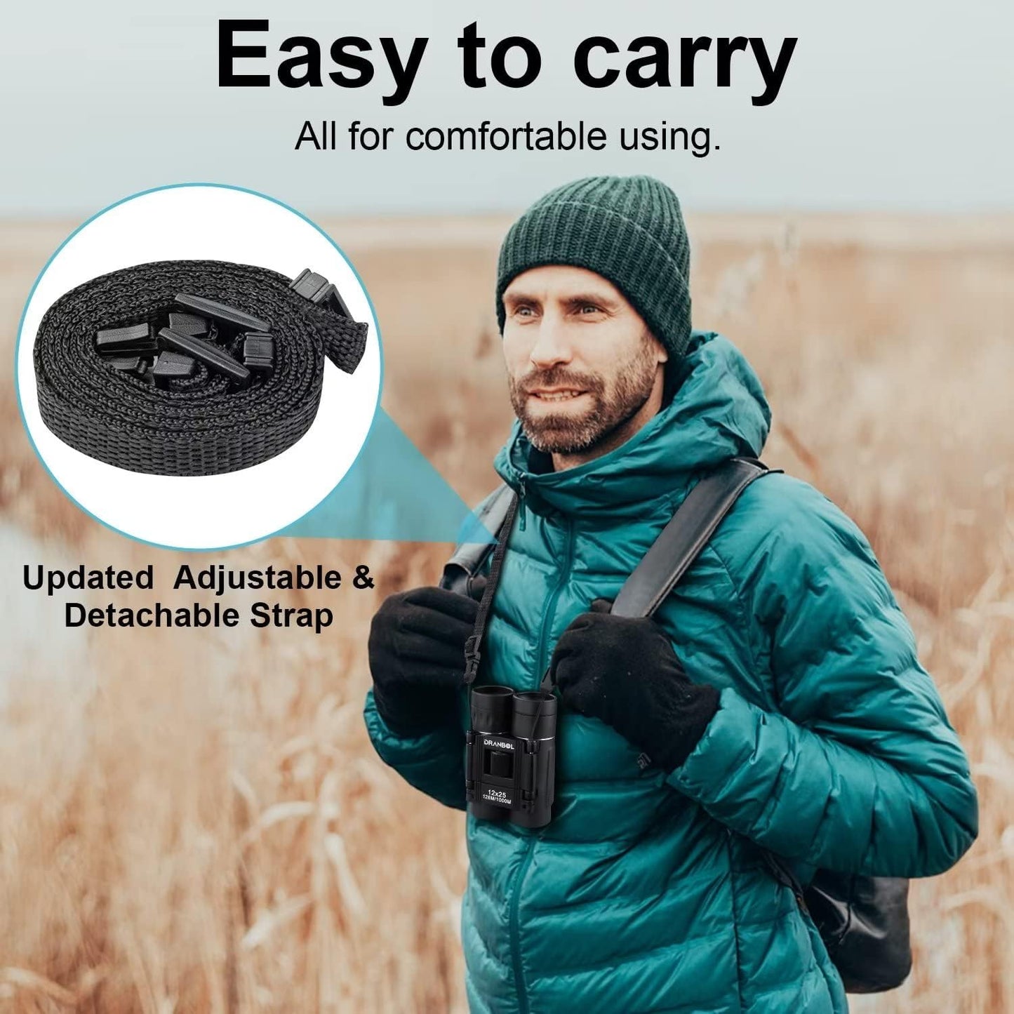 12X25 Mini Pocket Binoculars for Adults Kids, Small Compact Binoculars for Bird Watching, Opera Concert