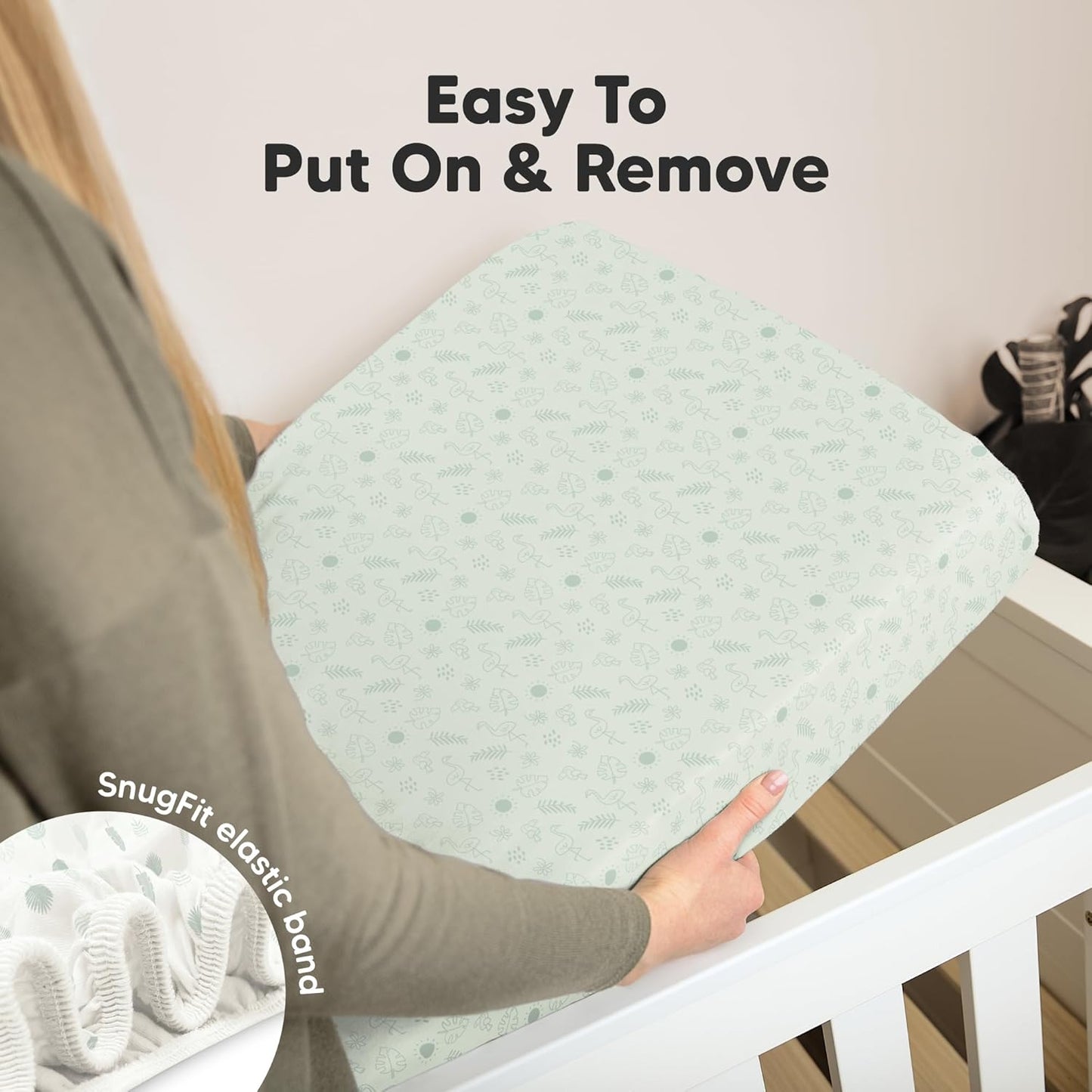 KeaBabies 2-Pack Organic Crib Sheets for Boys, Girls - 52x28 Fitted Crib Mattress Sheet Neutral, Breathable Jersey Cotton Cover for Baby Bed, Toddler Mattress, Soft & Cute Prints (Tropic Oasis)