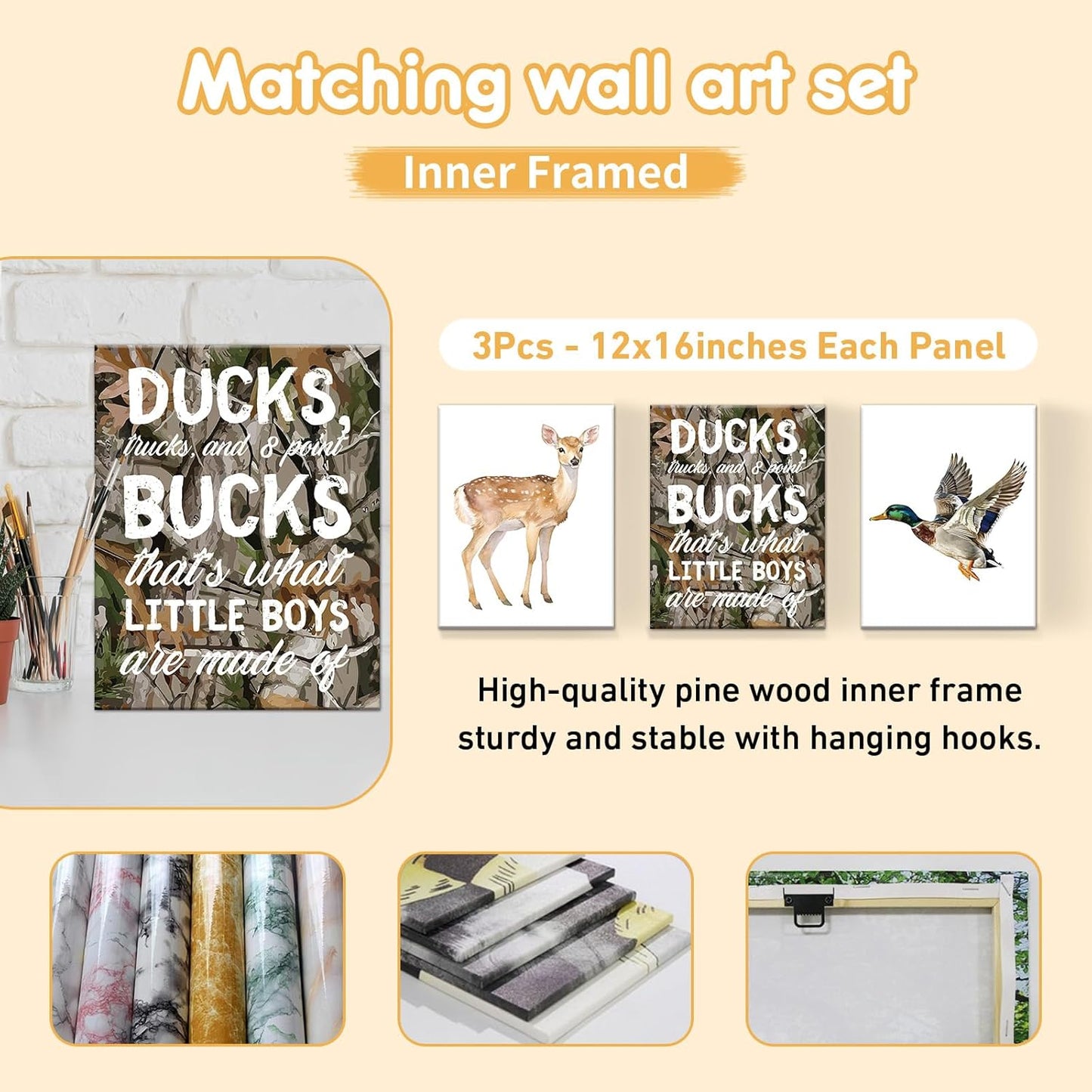 Custom Baby Crib Bedding Set, 5 Pcs Personalized Name Baby Crib Sets for Infant Toddler, Green Woodland Deer Nursery Bedding Set for Boys Girls, Double Layer Baby Bedding Sets Customized Gifts