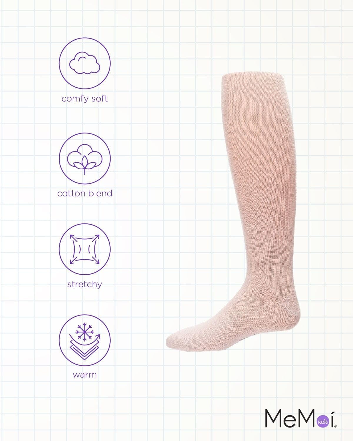 MeMoi Soft Pima Cotton Tights for Girls, Soft and Lightweight Opaque Tights for girls - Sizes 8 to 16