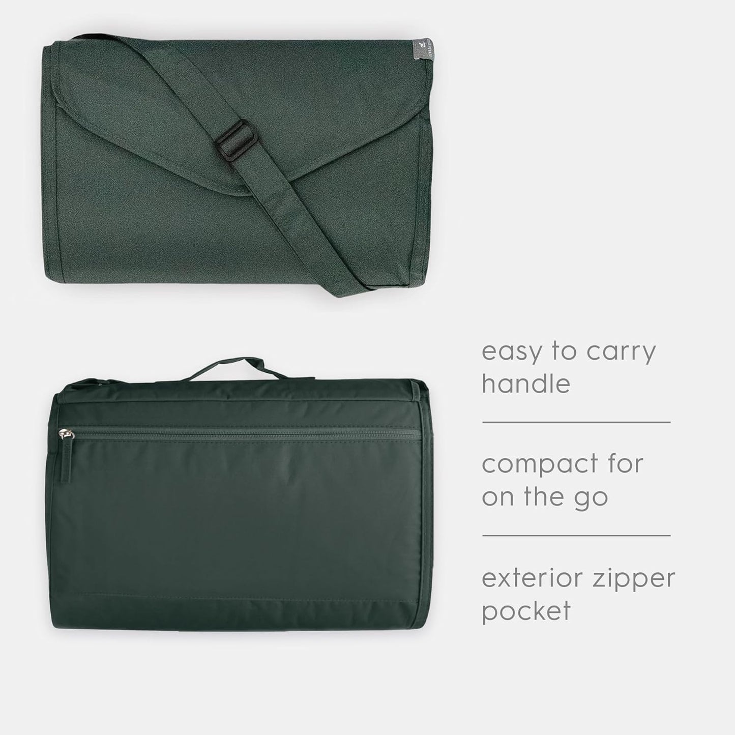 Little Unicorn 5'x5' Outdoor Family Picnic & Beach Blanket | Durable & Water-Resistant Fabric | Compact Fold & Easily Wipes Clean | Zipper Pocket (Chroma Rugby Stripe)