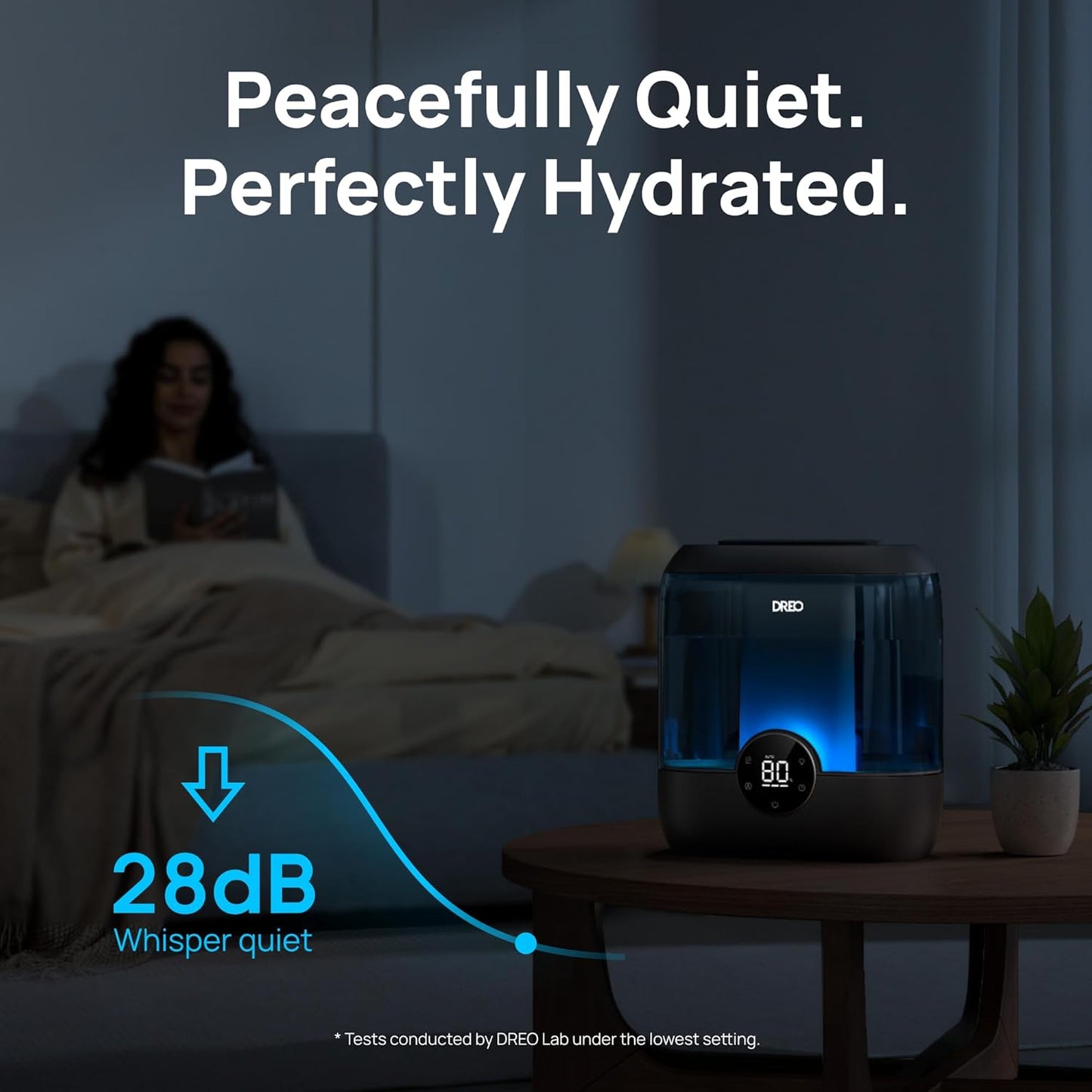 Dreo Smart Humidifiers for Bedroom, 6L Top Fill Supersized Cool Mist Humidifier for Large Room, 60 Hour Runtime, Quiet Ultrasonic Humidifiers for Plants, Baby, Indoor, Home, Night Light, Black