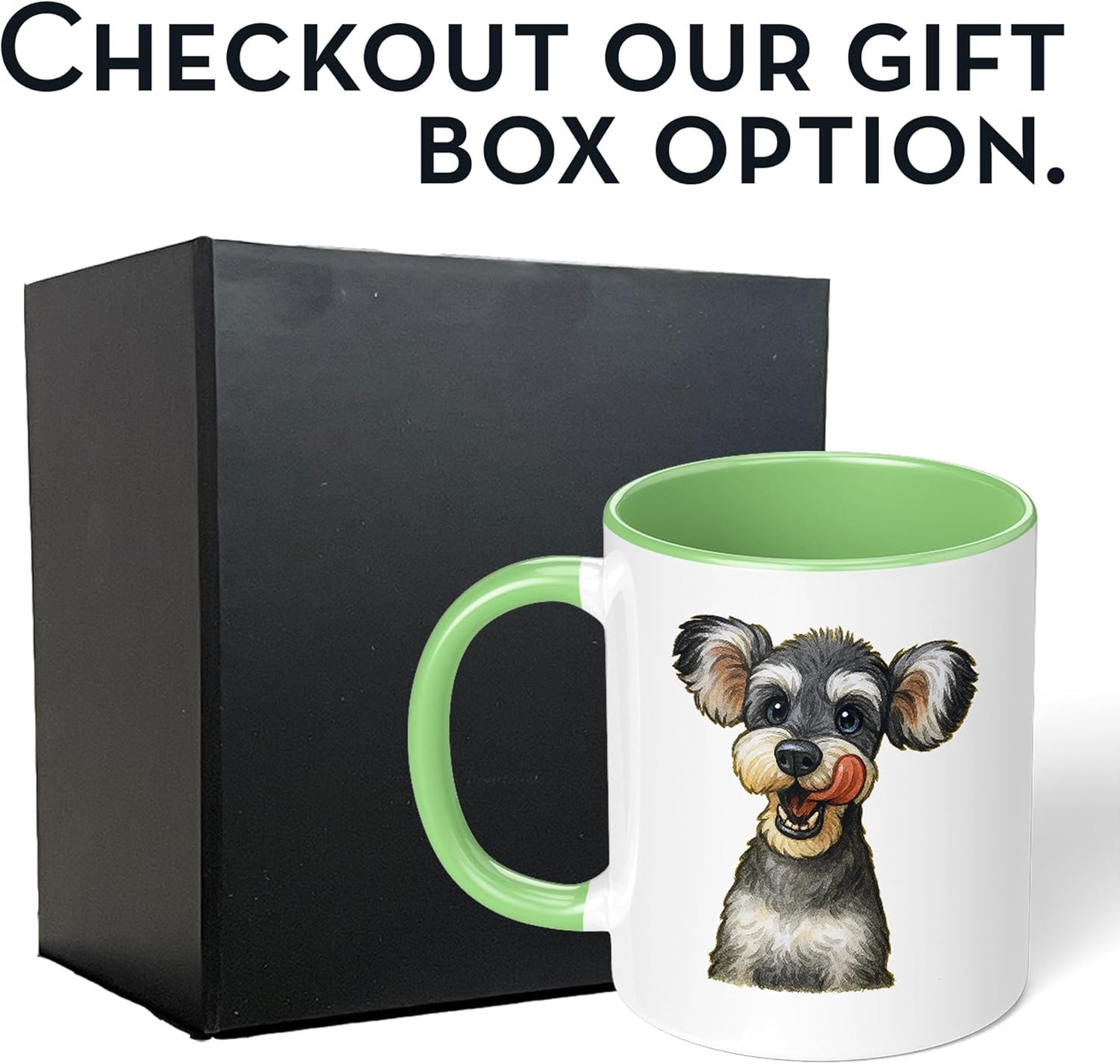 Personalized Coffee Mug, Custom Photo Caricature Gift, Funny Customized Coffee Gift for Men & Women, Custom Mugs with Pictures, Light Green 11oz Customized Ceramic Tea Cup