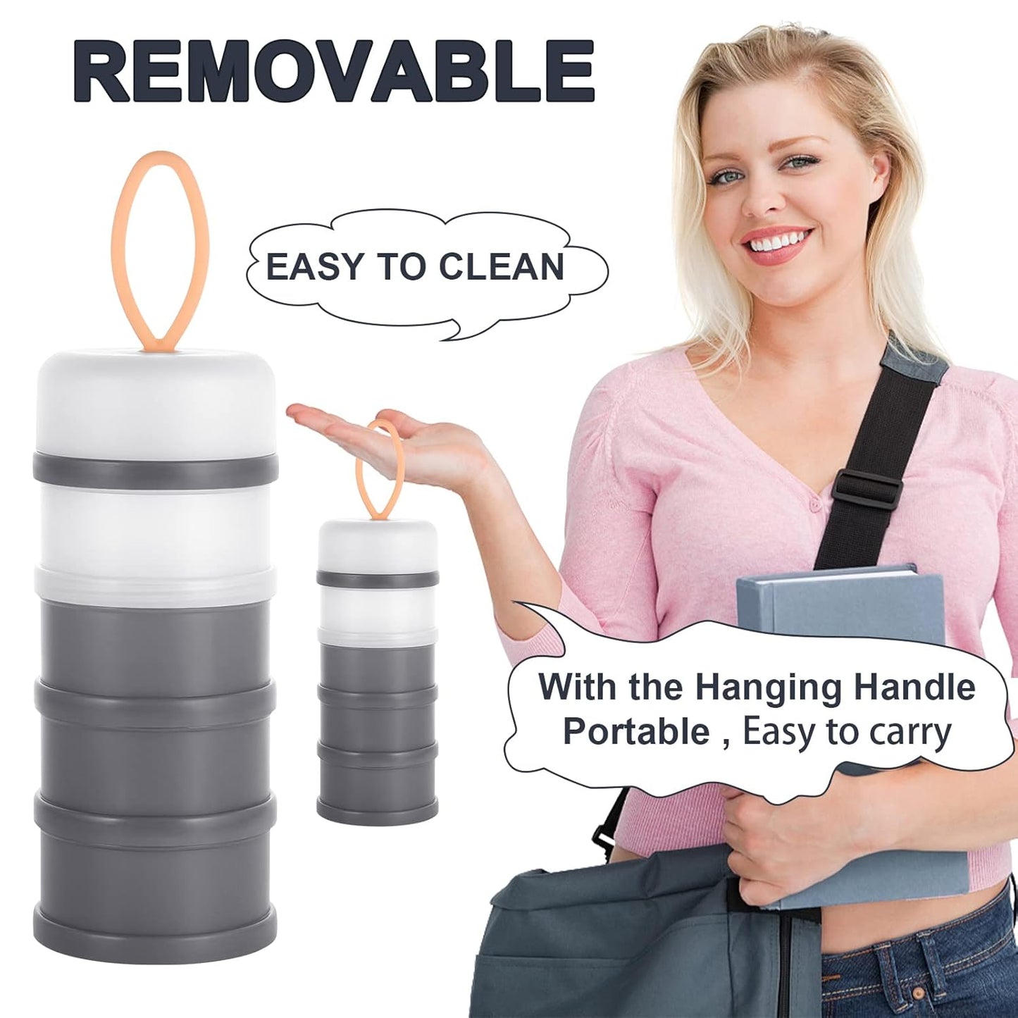 Accmor Baby Formula Dispenser On The Go, Stackable Formula Dispenser Formula Container to Go, Non-Spill Portable Milk Powder Kids Snack Storage Container, BPA Free