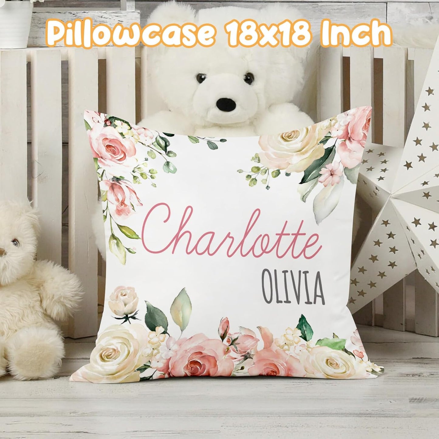 Custom Crib Bedding Set - Highland Cow Design Personalized Name Baby Nursery Bed 3 Pcs Set - Chic Soft Blanket with Dotted Backing, Sheet, Pillowcase for Newborn Girls Boys Gifts Color02