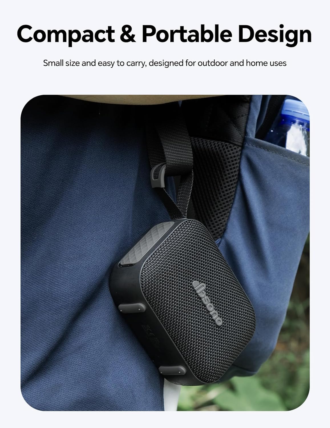 Portable Bluetooth Speaker Waterproof Wireless: IPX5 HD Sound Up to 24H Playtime, Birthday White Elephant Gifts Stocking Stuffers for Adults Teens Women Men, Cool Electronics for Outdoor Travel-Black