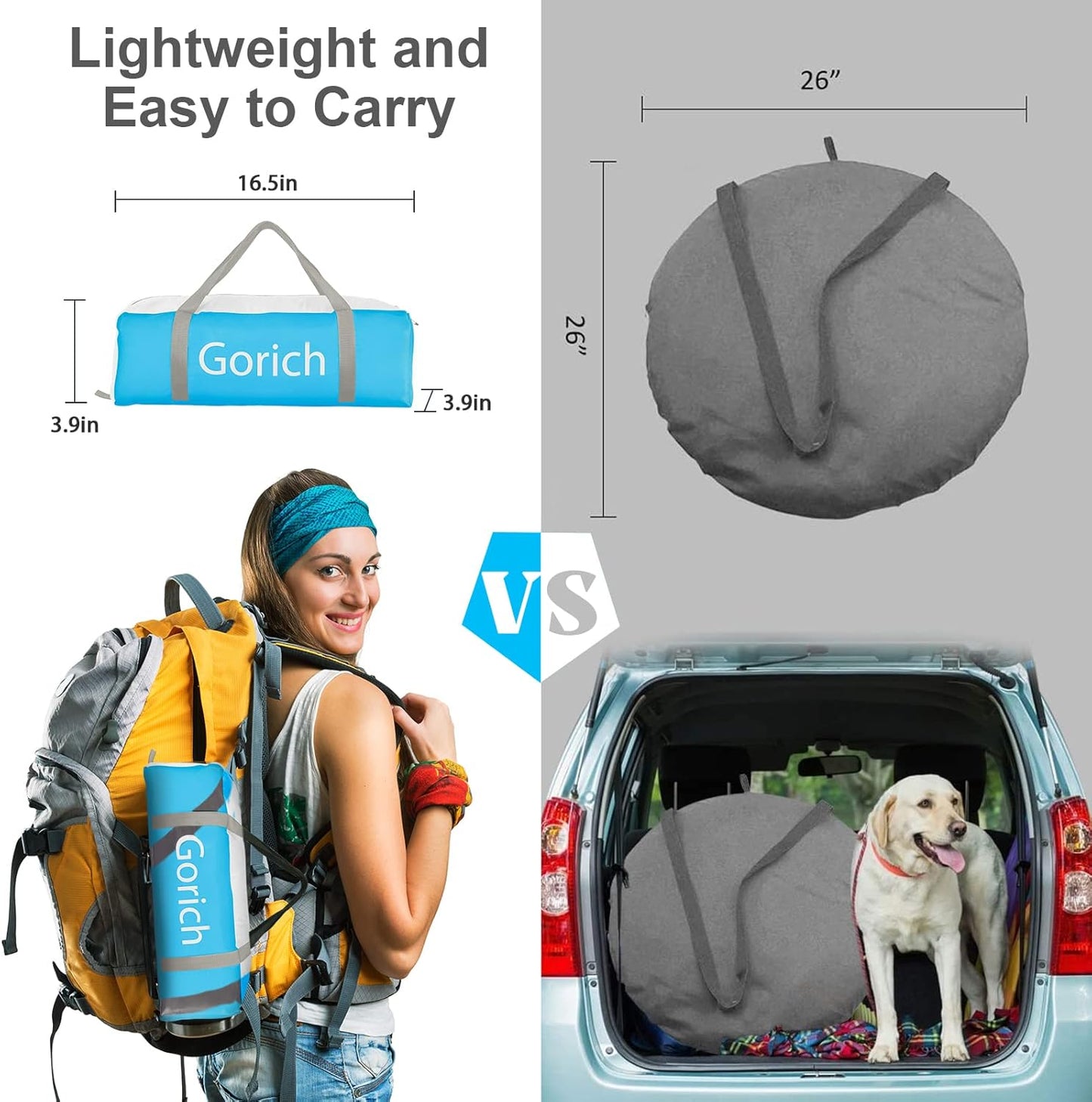 Gorich Beach Tent Sun Shelter for 3/4-5/6-7/8-10 Person with UPF 50+ UV Protection, Lightweight & Easy Setup Beach Shade Canopy, Portable Beach Shade Tent Beach Cabana