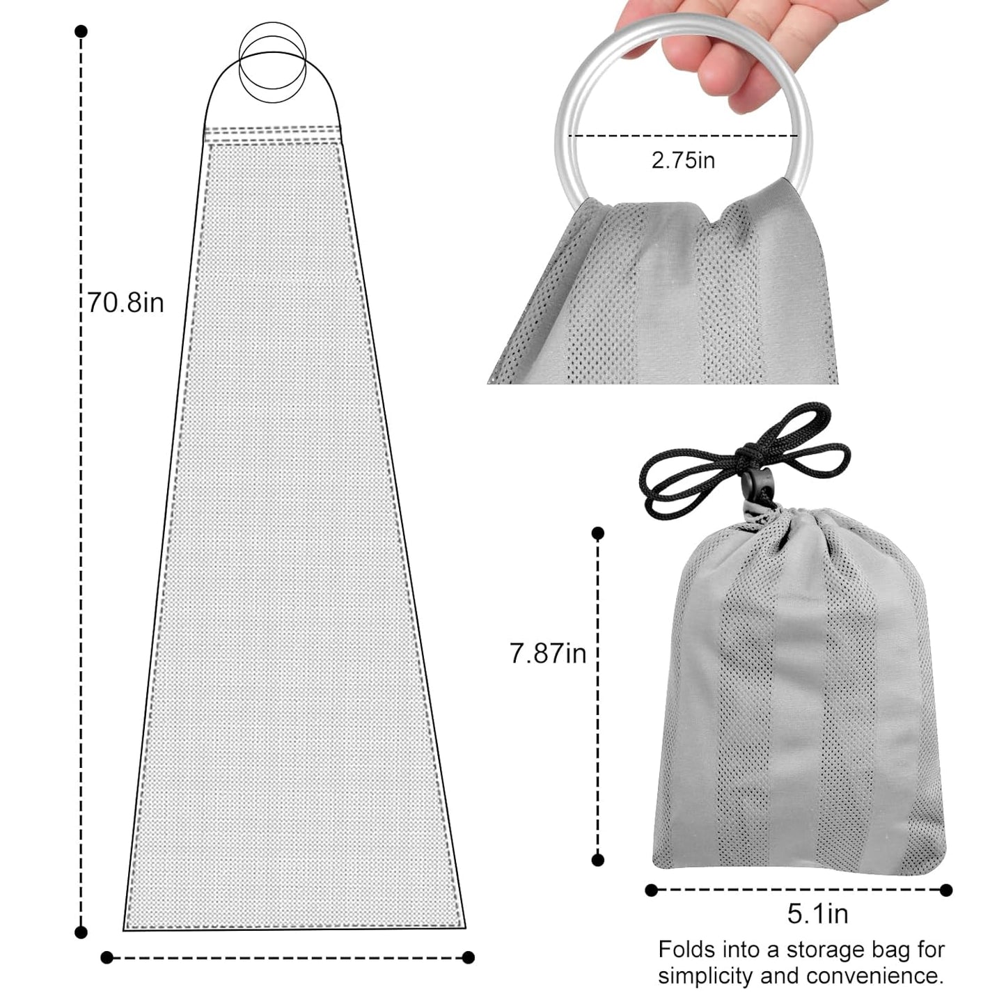 CUBY Water Baby Sling Carrier Lightweight Breathable Mesh Baby Wraps Carrier Adjustable Ring Sling Quick-Drying Baby Carriers Sling for Newborn Toddler Summer Swimming Pool Beach (Light Gray Stripe)