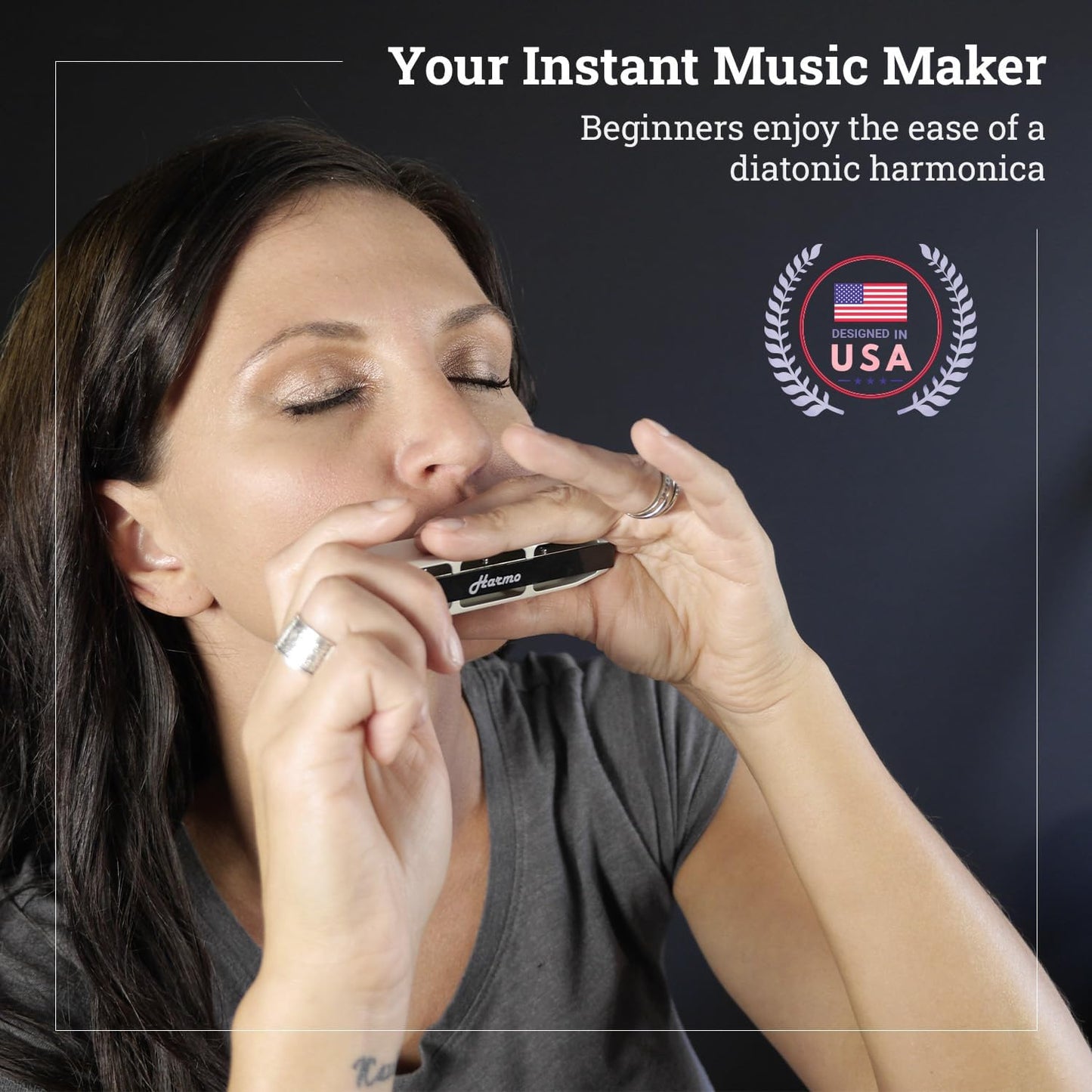 Harmo Polar Diatonic Harmonica Key of E - 10 Holes 20 Notes, Blues Harp Mouth Organ With Case, Phosphor Bronze Reeds, Suitable for All Genres, Harmonica for Kids, Adult, Beginners & Professionals