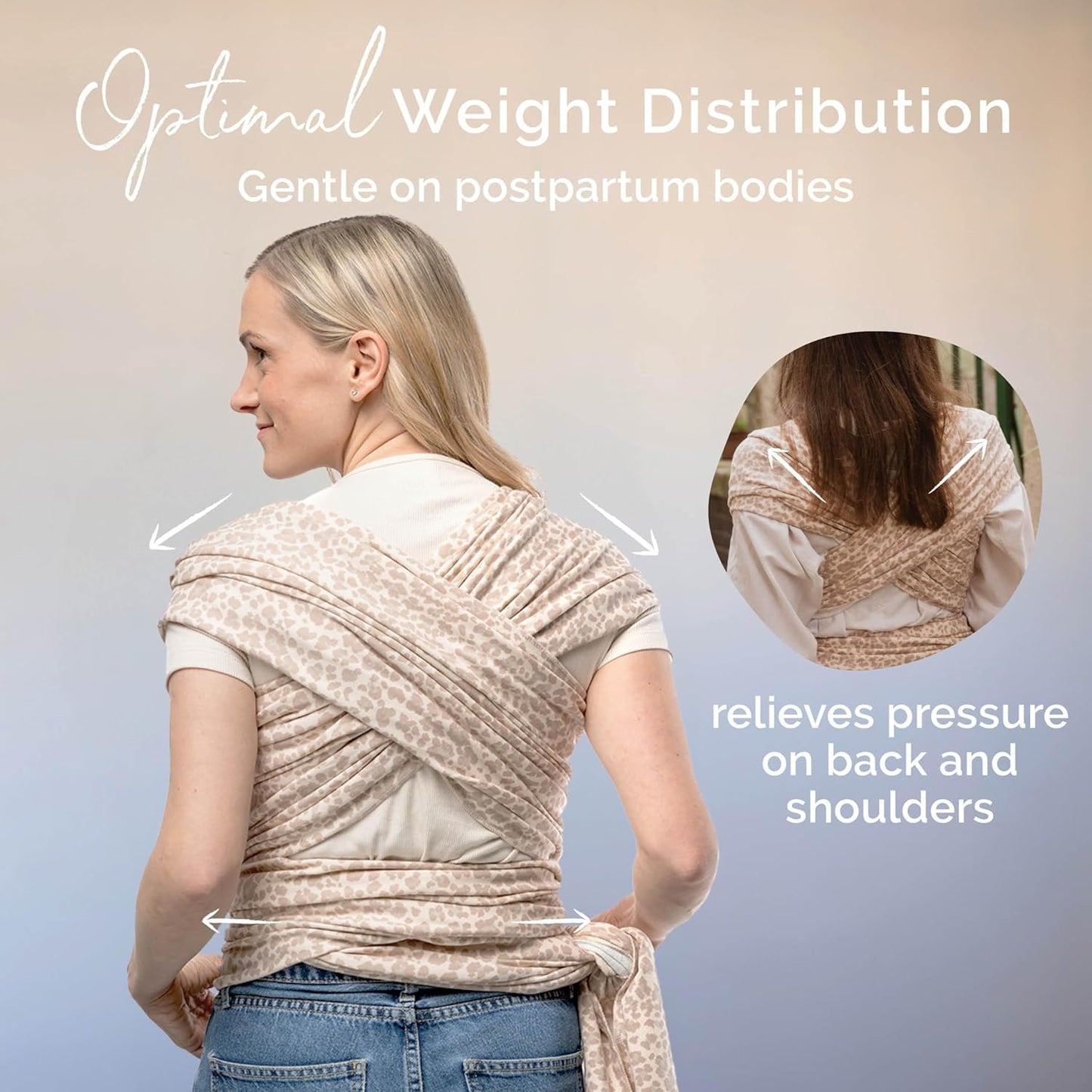 Boba Baby Wrap Carrier – Original Baby Sling Carrier for Newborns (7–35 lbs), Soft, Secure, Hands-Free & Ergonomic, Ideal for Comfortable Bonding, New Parents (Sand Leopard)