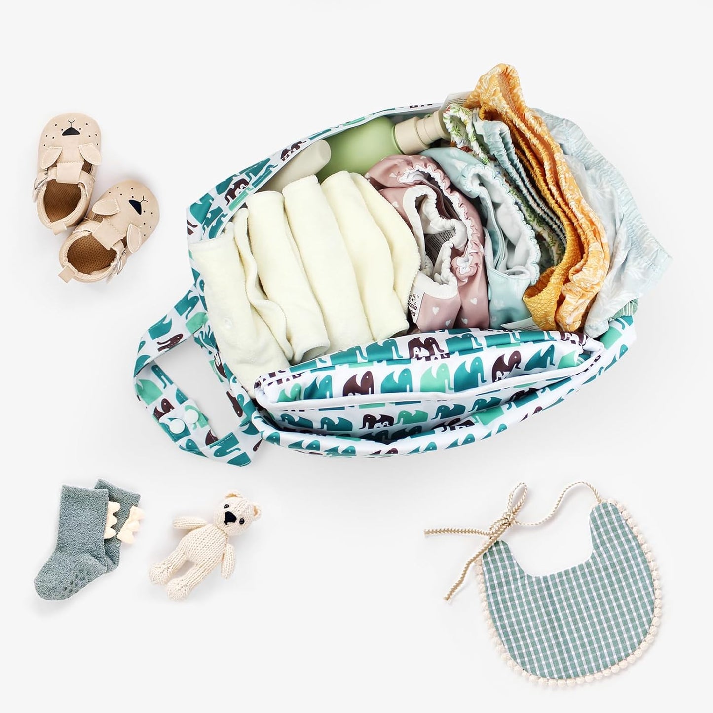 Mama Koala Waterproof Diaper Pods for Baby Items, Cloth Diapers, Swimsuits, Travel, Gym Clothes, Beach, Pump Parts, Toiletries, 2 Pack(DP-Love You)