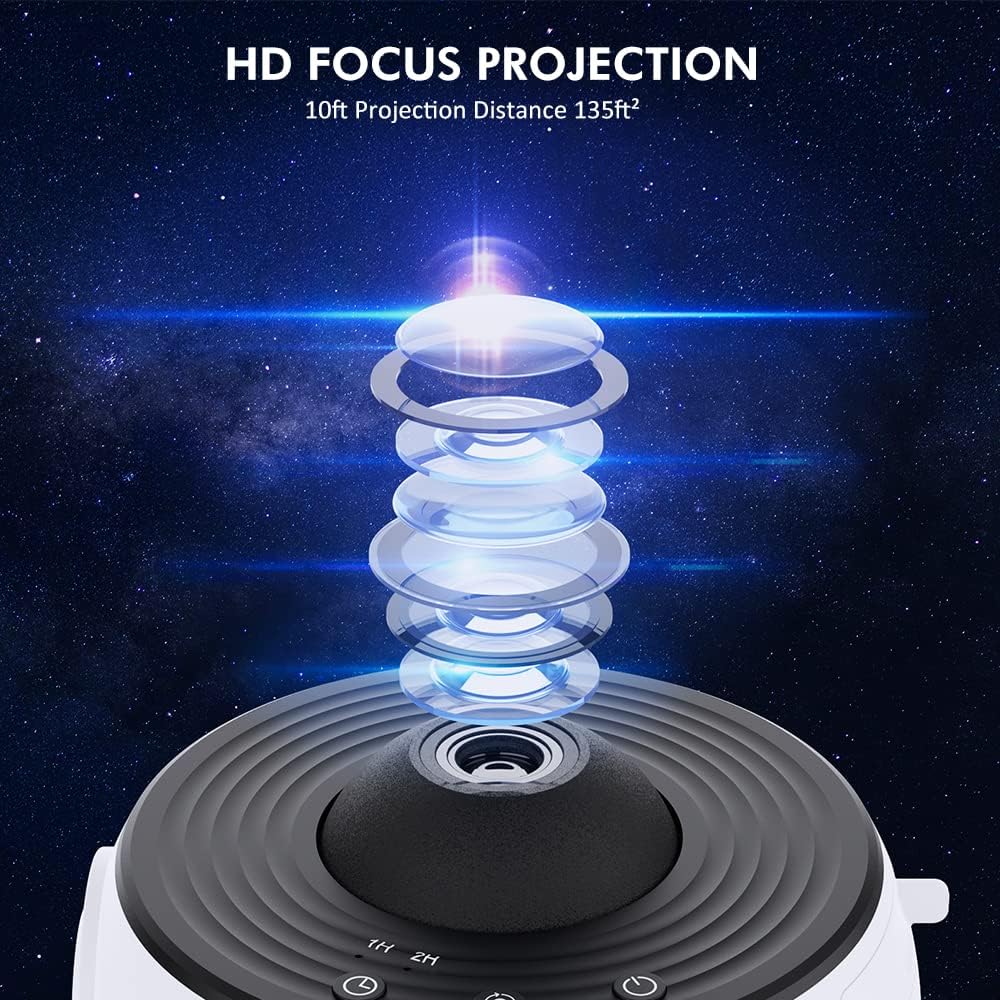 Star Projector, Planetarium Light Galaxy Projector, Night Light with 13 Replacement Discs, Large Projection Area, HD Image with Solar System Constellation Moon for Kids Adults Bedroom Ceiling
