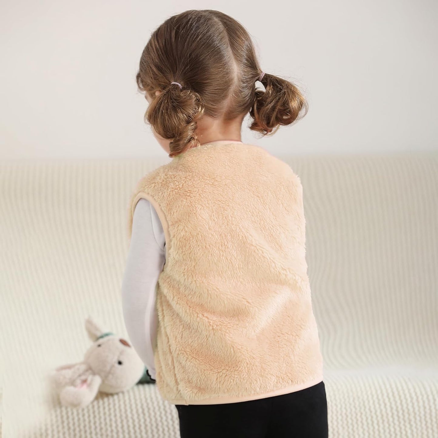 Baby Boys Girls Fleece Vest Zip Up Cute Bear Jackets Fuzzy Fall Winter Warm Clothes Newborn Outwear for Toddler Infant