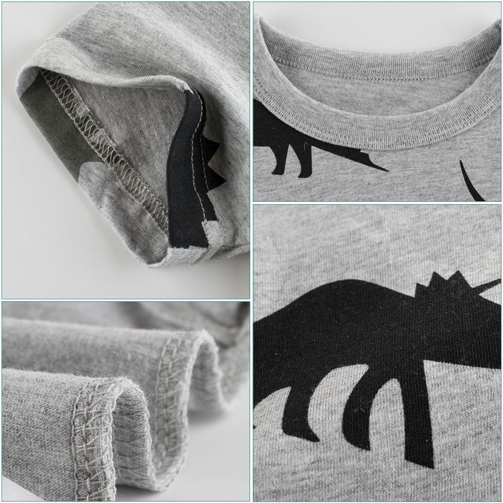 Boys' 4-Pack Excavator Short Sleeve Crewneck T-Shirts Top Tee Size 2-7 Years Toddler Boys' Value Pack Cotton T-Shirt