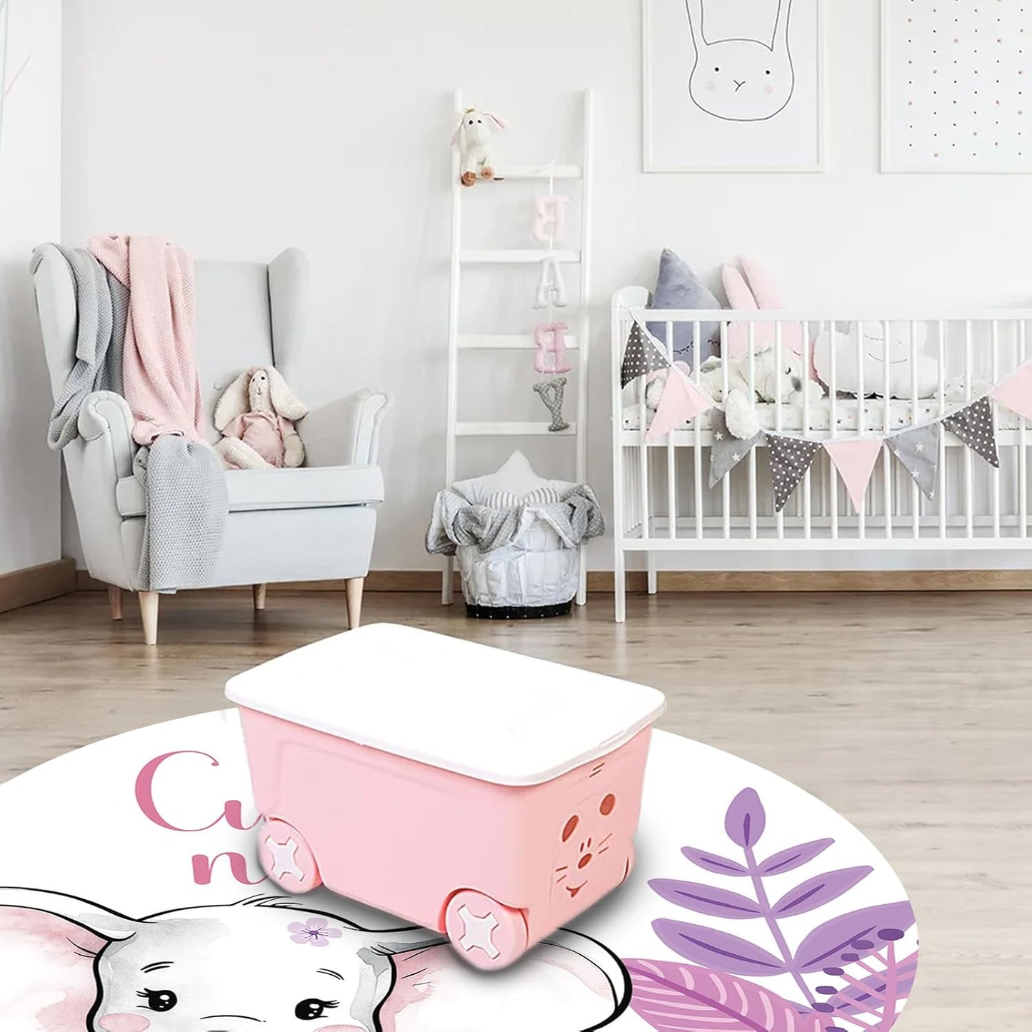 Custom Nursery Crib Bedding Set: Personalized Name 4 Piece Purple Flower Elephant Design Baby Crib Sets for Girls - Toddler Double Layer Blanket Set, Comfortable Crib Bed Sheets for Baby Toddlers