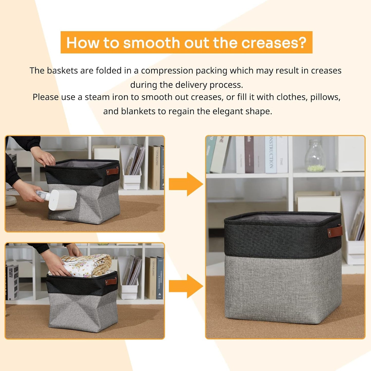 DULLEMELO 11x11 Cube Storage Bins for Cube organizer, Foldable Cube Storage Bins Baskets for Organizing Home Office Closet Shelves Toy Nursery,Fabric Cube Baskets Bin for Home organization